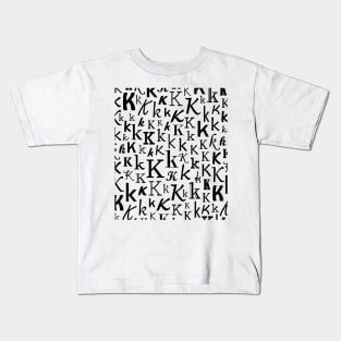 K - Typography (Black) Kids T-Shirt